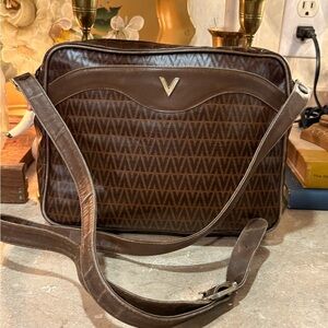 Mario Valentino Adjustable Crossbody Bag PVC x Leather Authentic USED